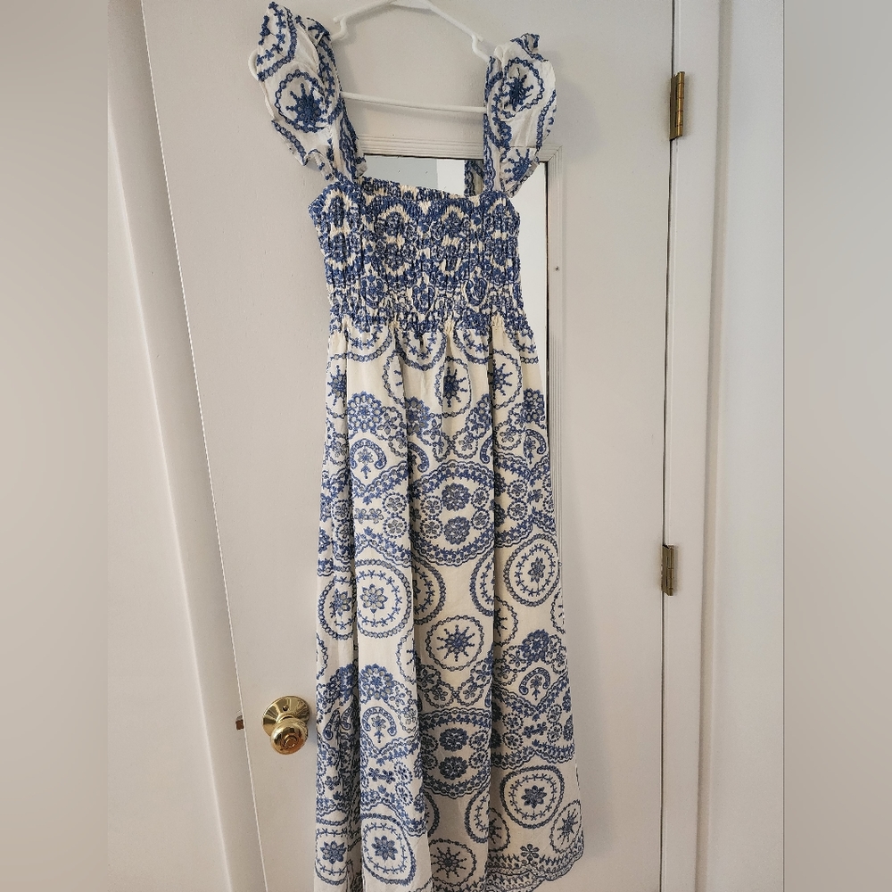 Chatham Eyelet Midi Dress Size M New without tags